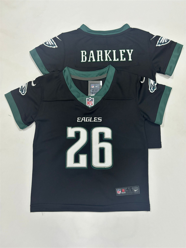 Toddlers Philadelphia Eagles #26 Saquon Barkley Black Vapor Stitched Football Jersey